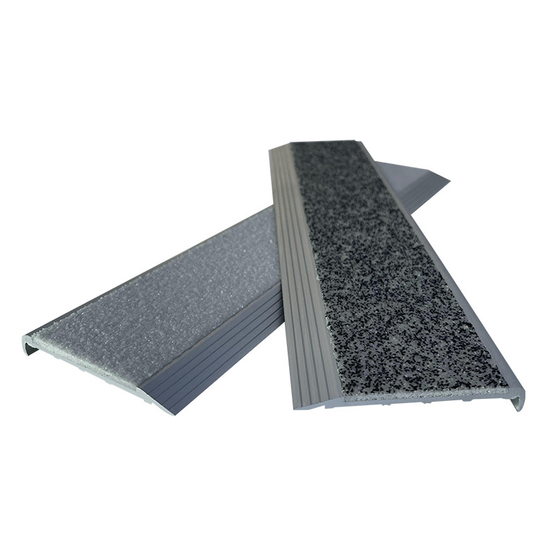 Anti Slip Aluminum Base Carborundum Insert Step Edging Stair Tread Cover Heavy Duty Stair Nosing