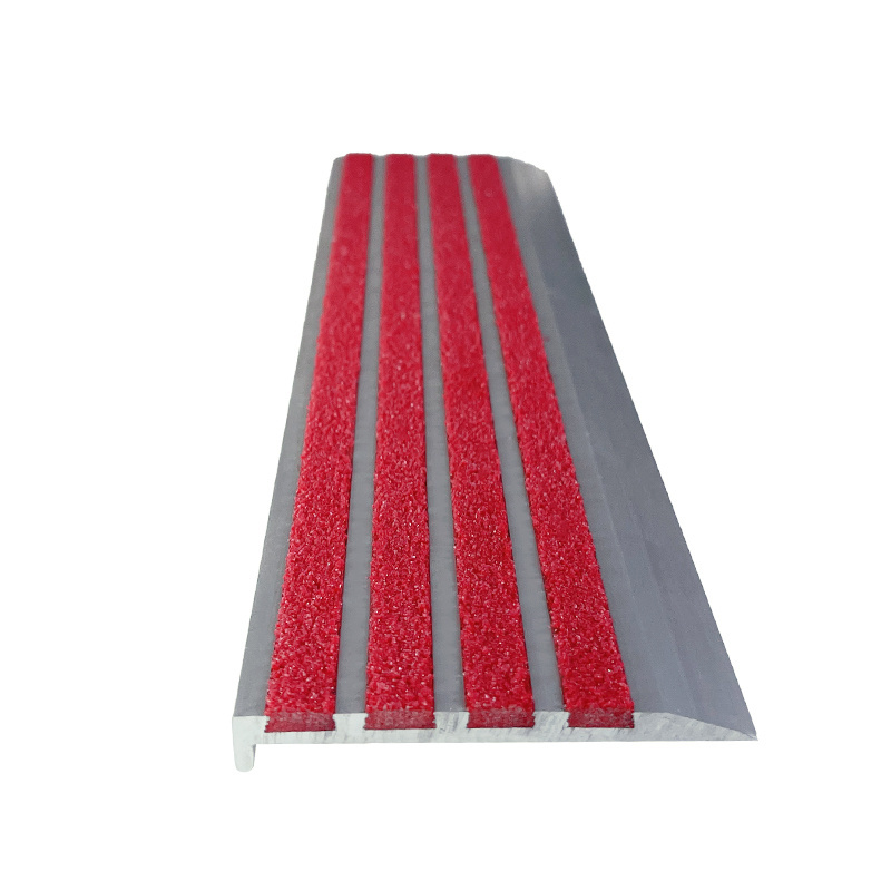 Customized Color Grooved Stair Nosing Edge Aluminum Profiles Stair Strip for Anti Slip Staircase