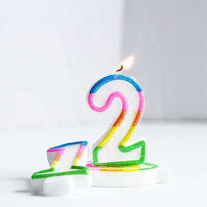 Newest 5color for birthday cake number candle