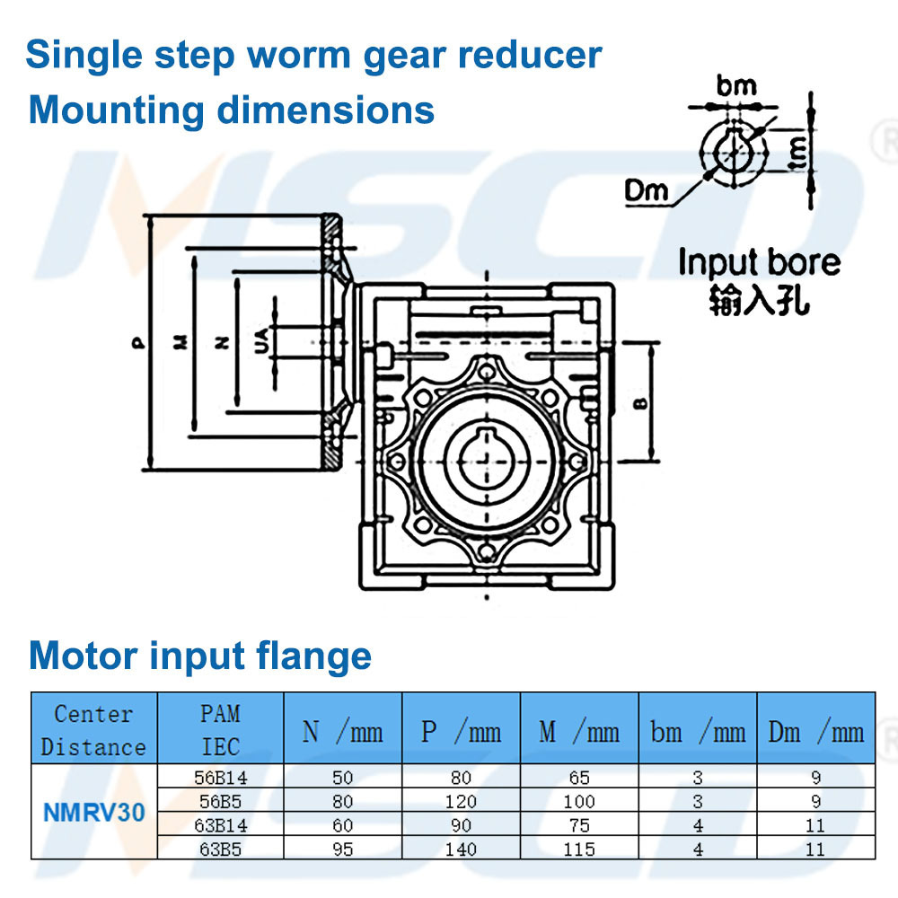 rv30 nmrv030 gear box speed reducer reduction Gearbox Motor 56B14 ratio10:1 worm gearboxes