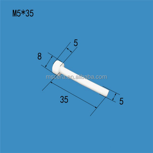 Insulator Porcelain Parts M6 Alumina/Zirconia Ceramic Screw