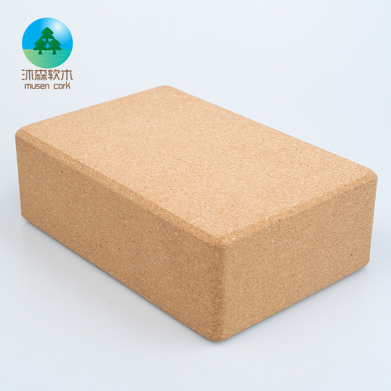 High Density Wholesale Natural Non-Slip Yoga Blocks Gymnastics Fitness Eco-Friendly Cork Yoga Blocks Custom Logo Eco Friendly