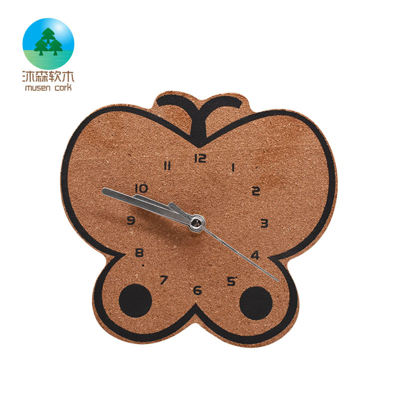 Round circle  diameter wall wood cork clock for bedroom home decoration clocks