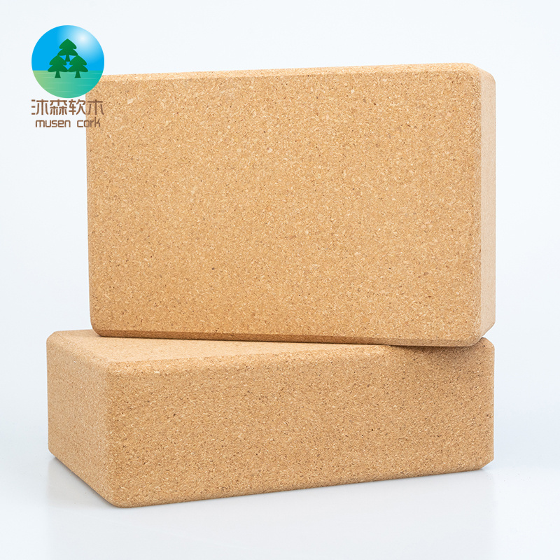 High Density Wholesale Natural Non-Slip Yoga Blocks Gymnastics Fitness Eco-Friendly Cork Yoga Blocks Custom Logo Eco Friendly