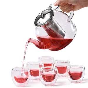 40oz Tea Kettle and tea pot Maker Glass Teapot set with Removable Loose Tea Infuser Stove top Safe Glass teapot