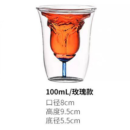 Wholesale Hot new design product Animal tumbler Shark mermaid fish Shape Beer mug rose flower shaped double wall glass cup