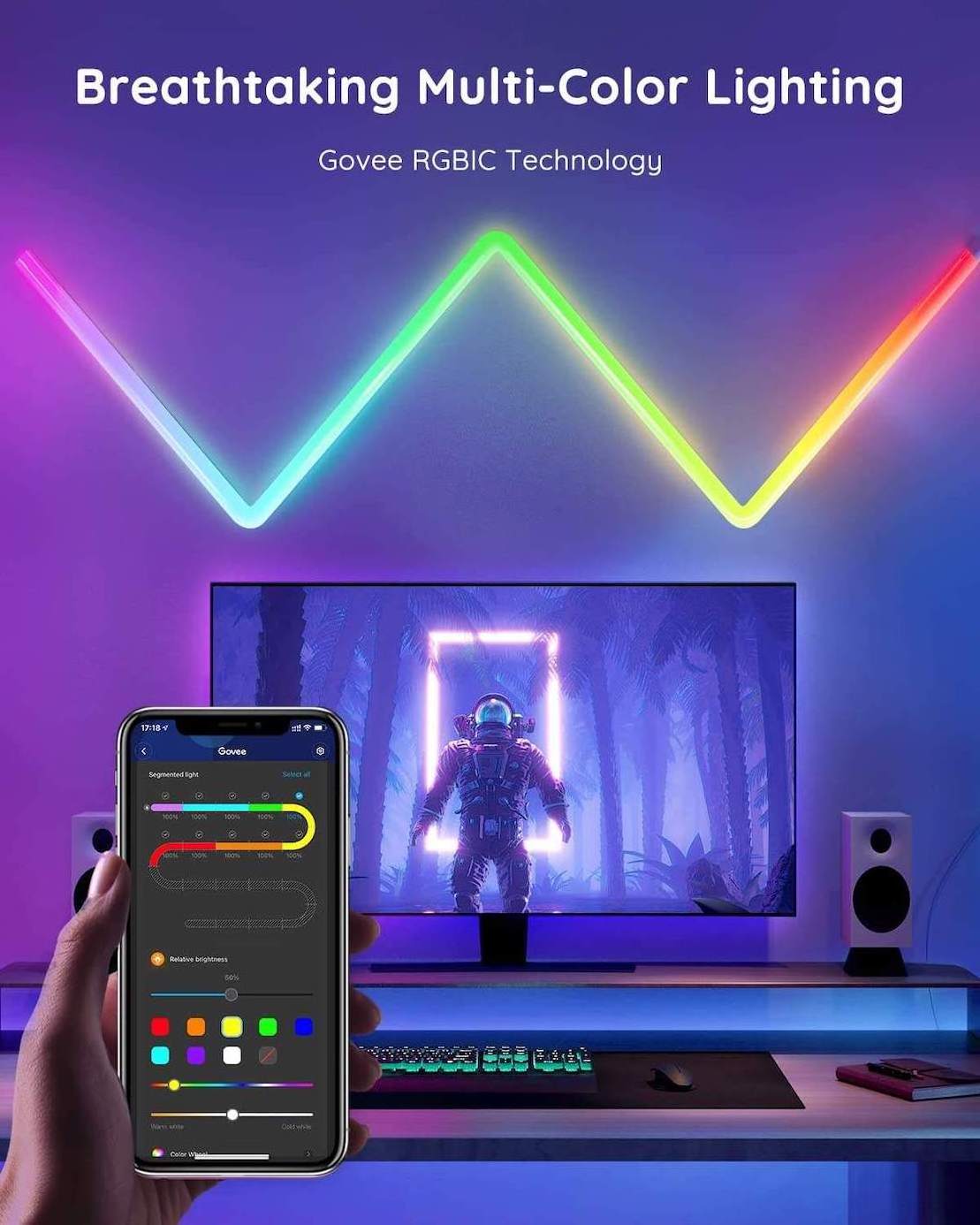 Colour Lamp Rgb Smart Led Tube Light Bar Tuya Wifi Music Sync Diy Night Gaming Lights Wall Room Decoration Glide Led Wall Light