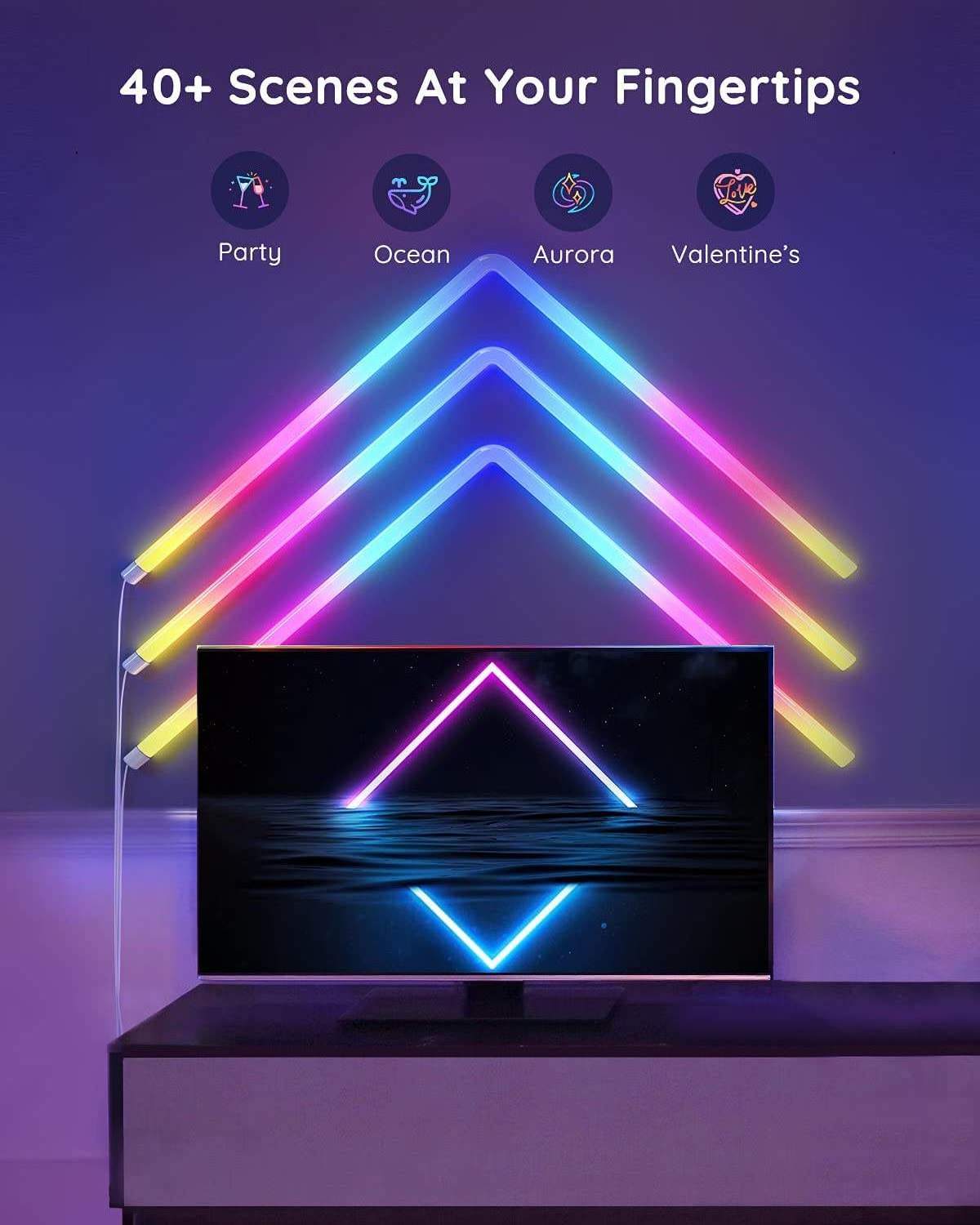 Colour Lamp Rgb Smart Led Tube Light Bar Tuya Wifi Music Sync Diy Night Gaming Lights Wall Room Decoration Glide Led Wall Light