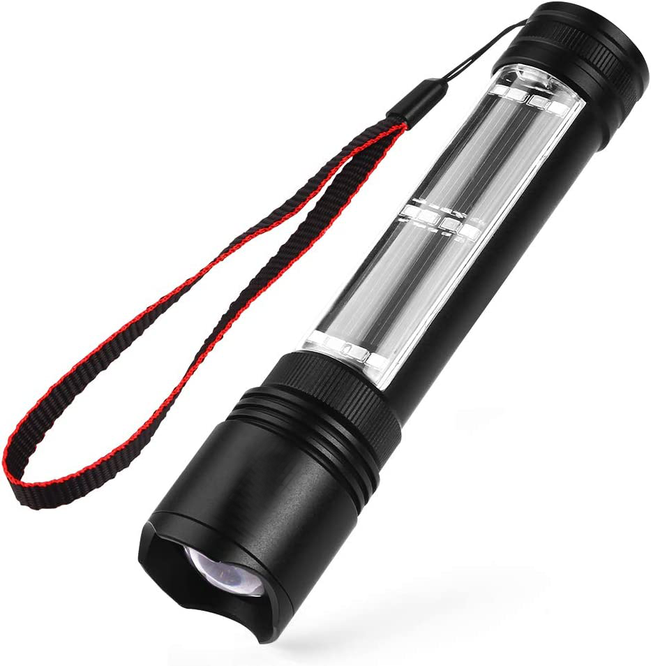 hunting solar LED lep rechargeable flashlights torches flashlight