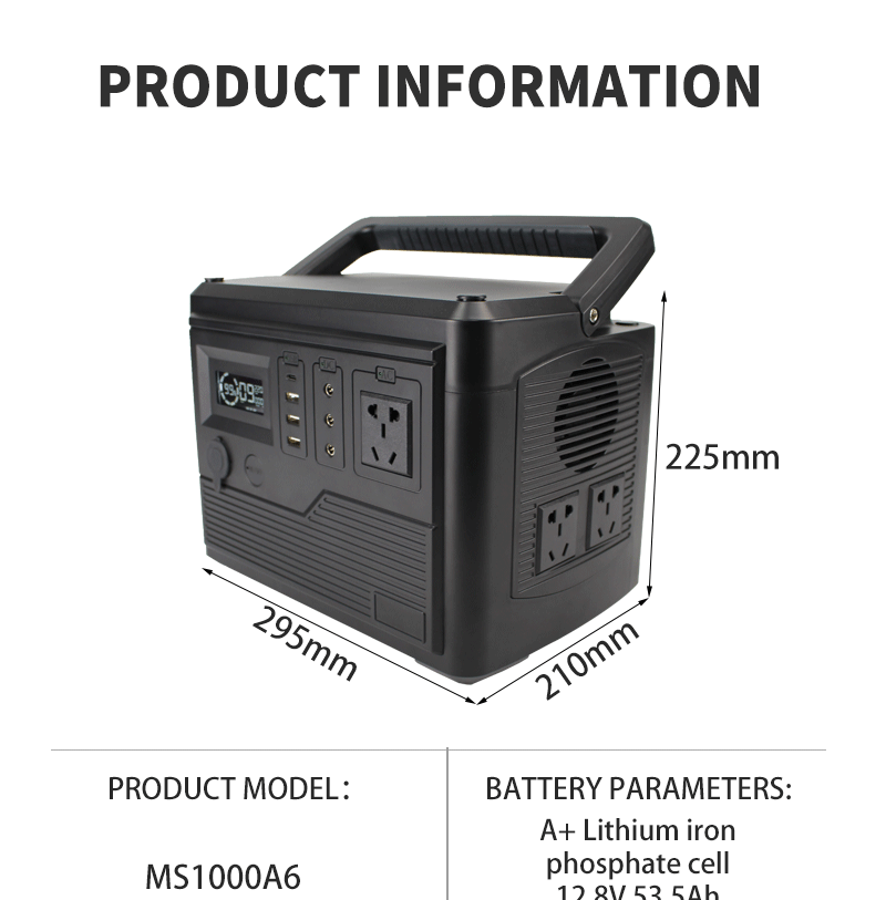 12.8V 52Ah 1000W portable outdoor camping emergency  power station solar panels pack for solar system lifepo4  batteries