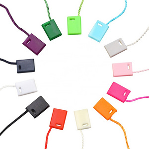 MS24002 Wholesale Custom Eco-friendly Rectangle Hang Tag String White and Black Color Recycled Plastic Tag String