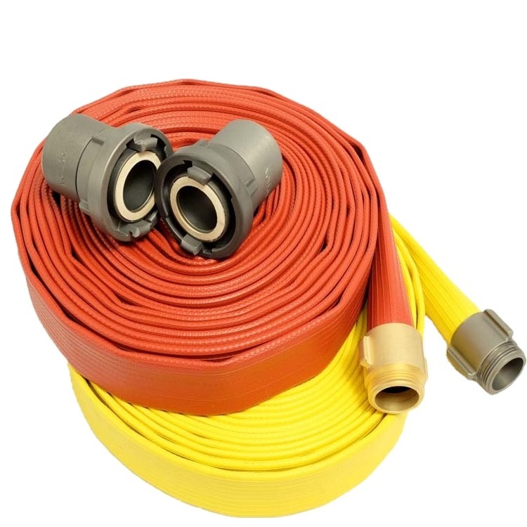 Red PVC/TPU Rubber Lay-Flat Fire Hose with coupling/connector for Firefighting Equipment & Accessories