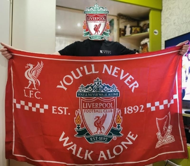 Promotional Sports Merchandise FC Flags Soccer Club Fans Outdoor Banner - You'll Never Walk Alone 3x5 ft Red Custom Size Flag