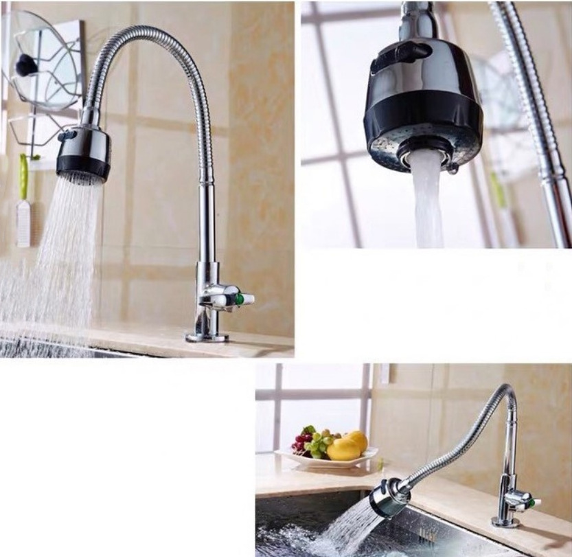 Kitchen Faucet set Stainless Steel 360 degree Flexible Single Cold Mode Spout Sink Mop Laundry Sink Faucet