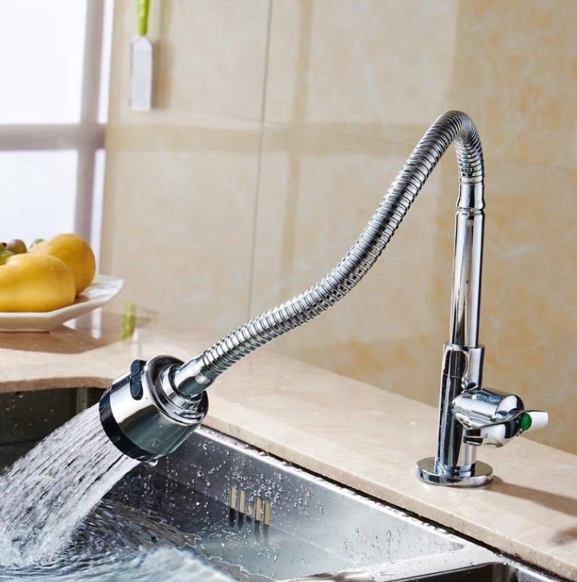 Kitchen Faucet set Stainless Steel 360 degree Flexible Single Cold Mode Spout Sink Mop Laundry Sink Faucet