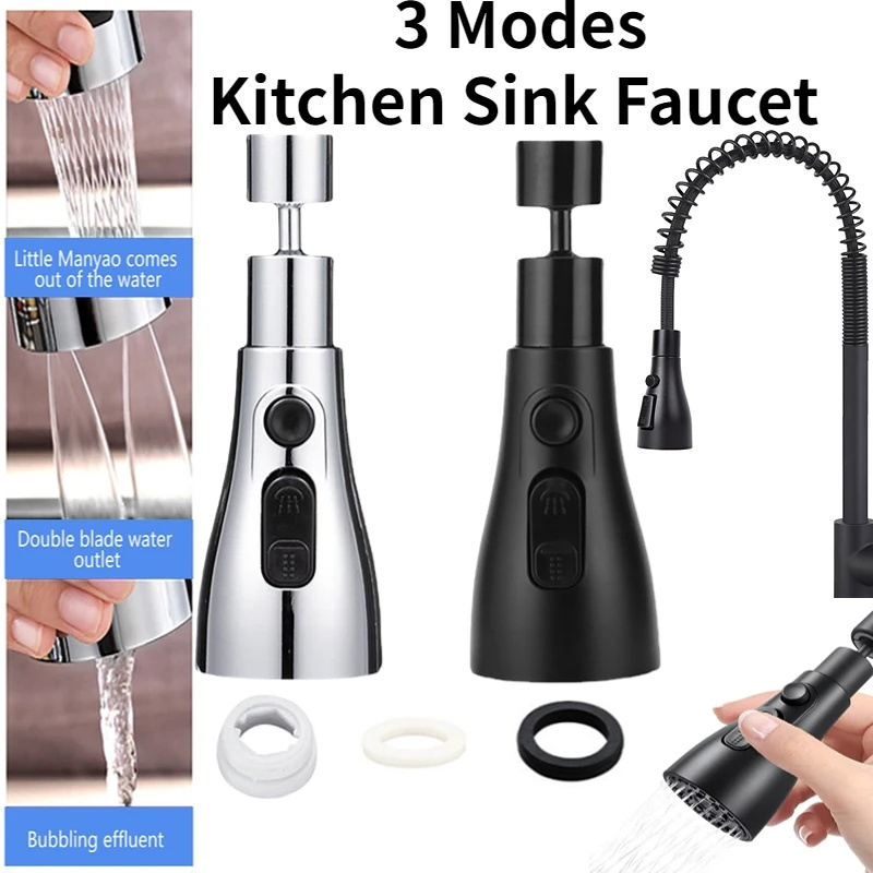 3 Modes Kitchen Faucet Spray Head Water Saving 360 Swivel Ball Nozzle Tap Adapter Sink Replacement Parts Kitchen Accessories