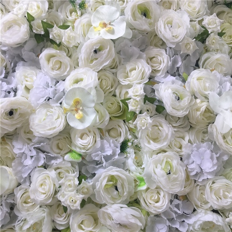 M110 High Quality 3D Roll Up Floral Walls Flowerwall Backdrop Artificial Silk Flower Wall Panel For Baby Shower Wedding Decor