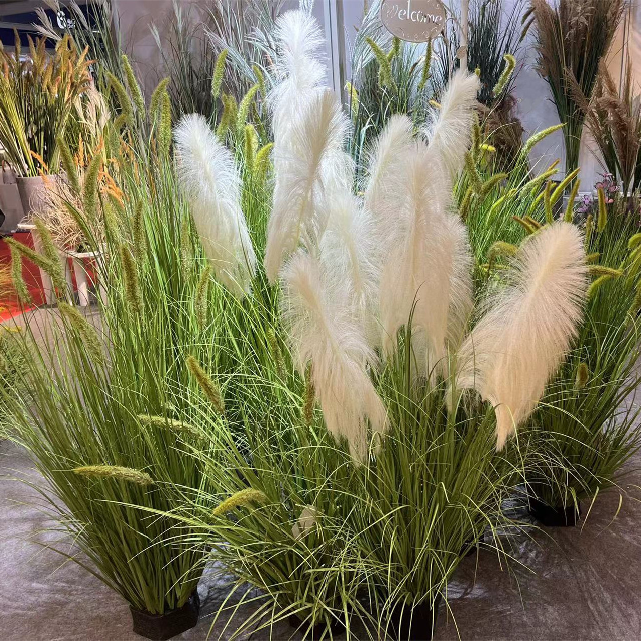 T43 Wholesale Artificial Zebra Onion Grass Faux Sunny Flower Grass Plants For Indoor And Outdoor Decoration