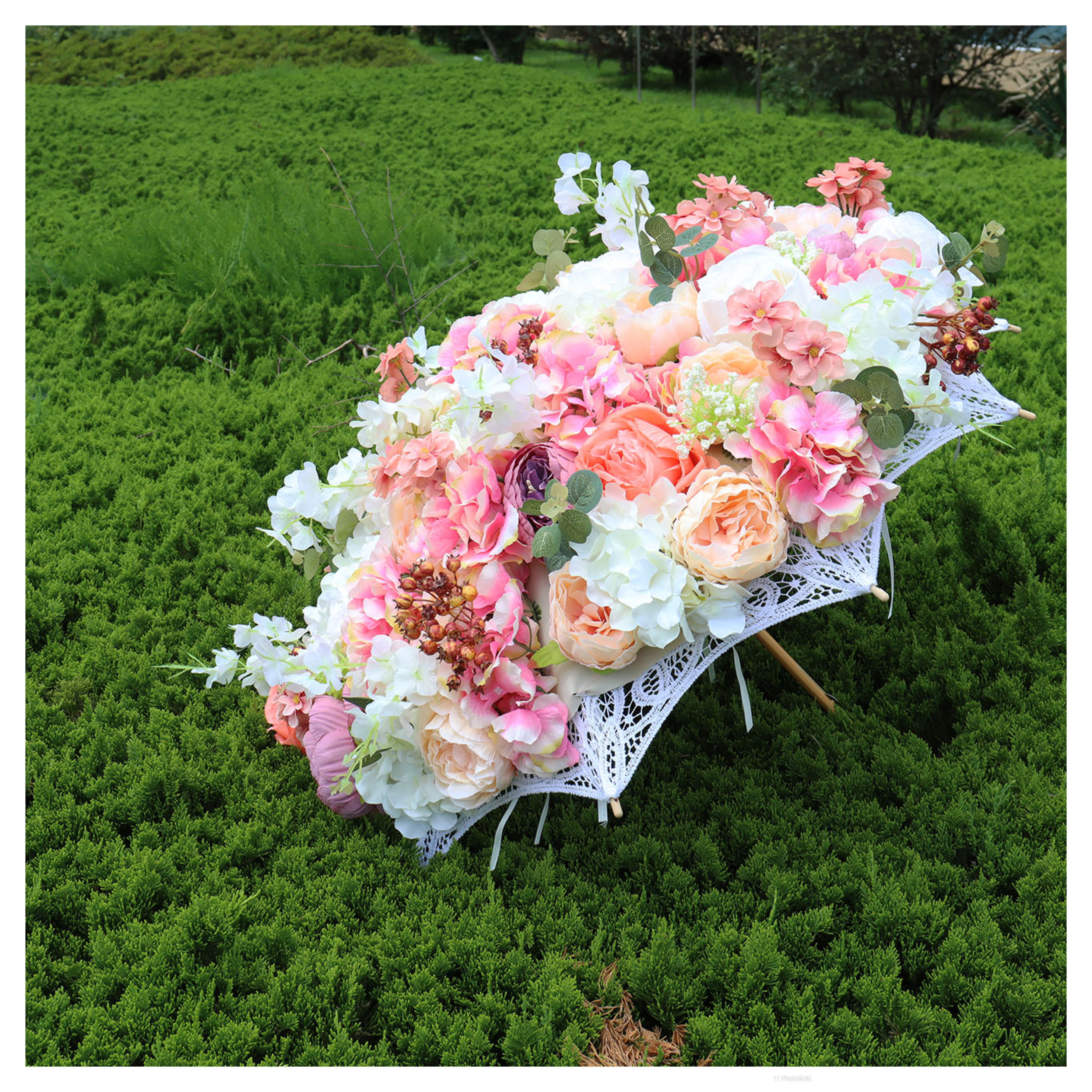 C16 Latest Style Artificial Silk Umbrella Flower Stage Performance Craft Bridal Umbrella Wedding Art Bridal Umbrella