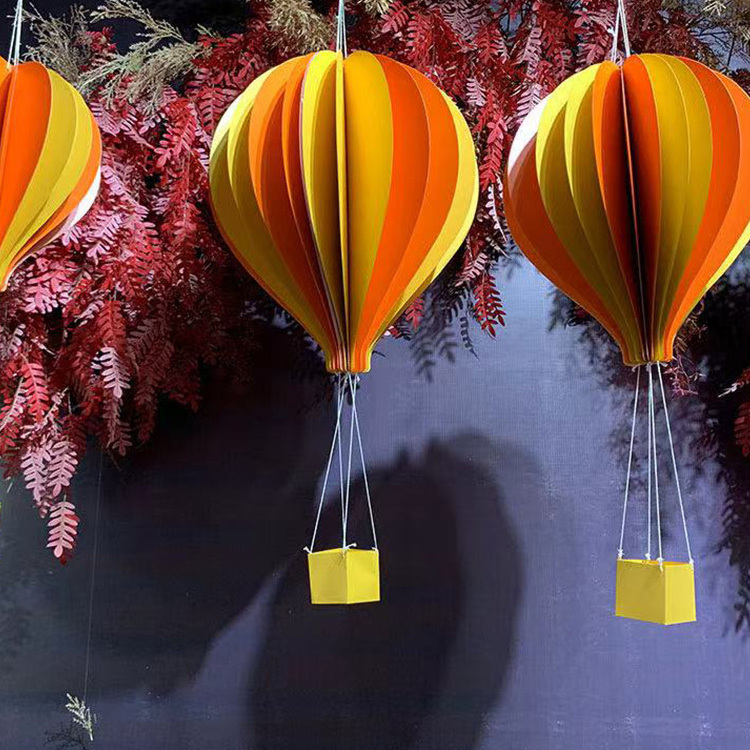 I158 Hot Air Balloon Lift Off Decoration Paper Props Roof Landscaping Wedding Event Decor