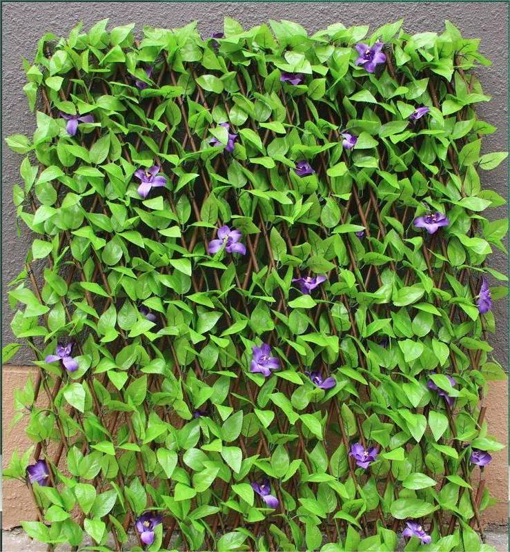 Q039 Wholesale Artificial Leaf Privacy Fence Flower Vines Trellis Grass Panels For Outdoor Garden Walls