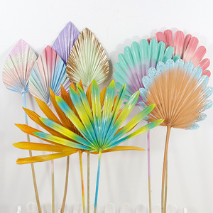 Q301 Palm Leaf Dried Flower Diy Home Decoration Wholesale Spray Paint Colorful Palm Leaf Wedding Decoration