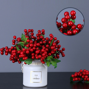 R035 Artificial red foam Berry bouquet christmas decoration flowers