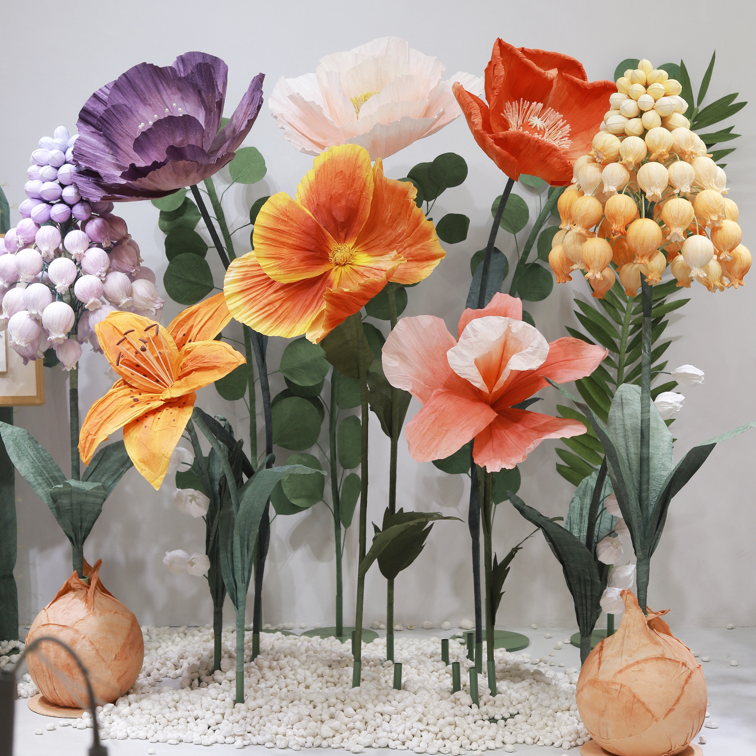 T277 Wedding props Large Giant Flower giant paper Flower Standing Automatic Opening Closing flower Events  Wedding Decoration