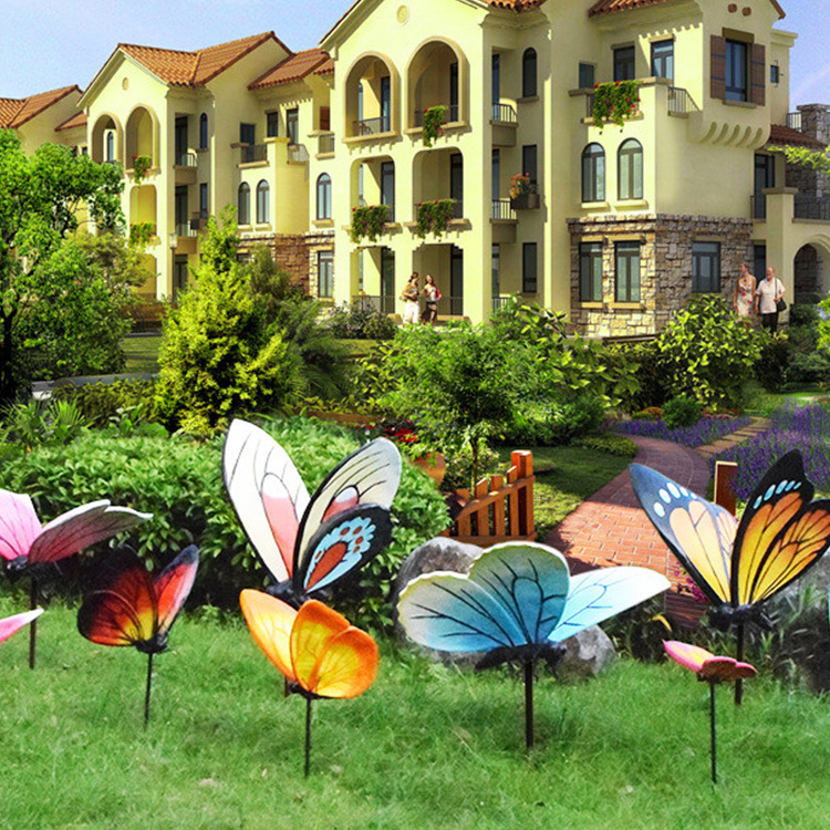 I0102 Courtyard Garden Decoration Outdoor Large Simulation Butterfly Ornaments Fiberglass Animal Sculpture Landscape