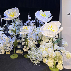 a112  Wedding Decoration Stage Indooroutdoor Handmade Artificial Giant Large Organza Wedding Silk Flowers