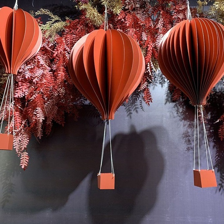 C75 Hot air balloon scenic area layout props beauty Chen decoration shopping mall point wedding paper art pendant landing orname