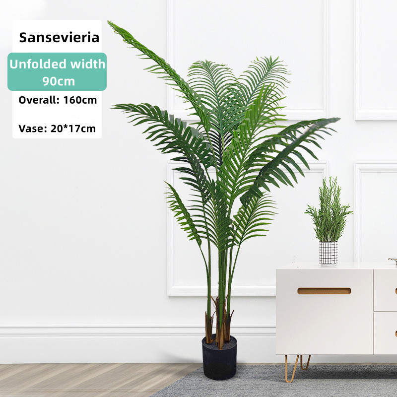 T254 High Quality Artificial Green Plant Banana Leaf Tree In Pot Artificial Sansevieria Traveler Banana Plastic For Home Decor