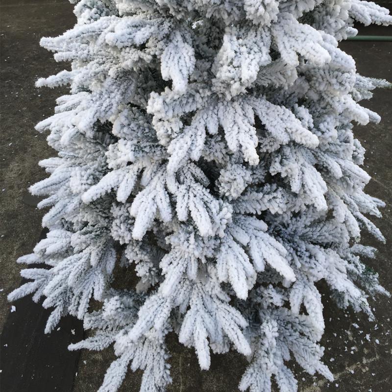 q24 Factory Price Snow Christmas Tree 1.8M 2M Flocked PE Flocked Snowflake Christmas Tree Christmas Ornaments