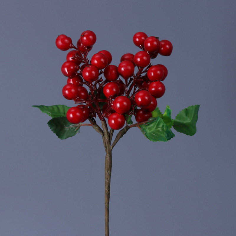 R035 Artificial red foam Berry bouquet christmas decoration flowers