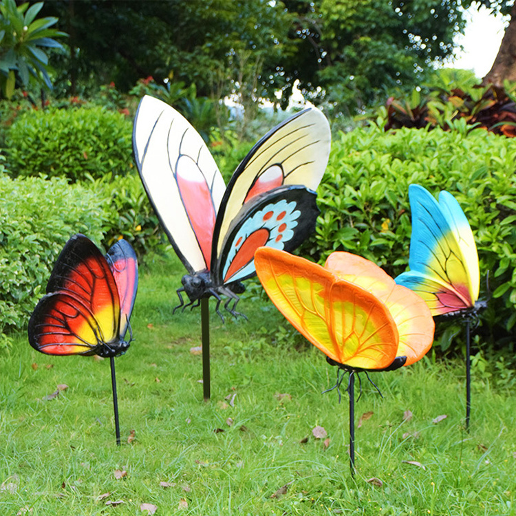 I0102 Courtyard Garden Decoration Outdoor Large Simulation Butterfly Ornaments Fiberglass Animal Sculpture Landscape