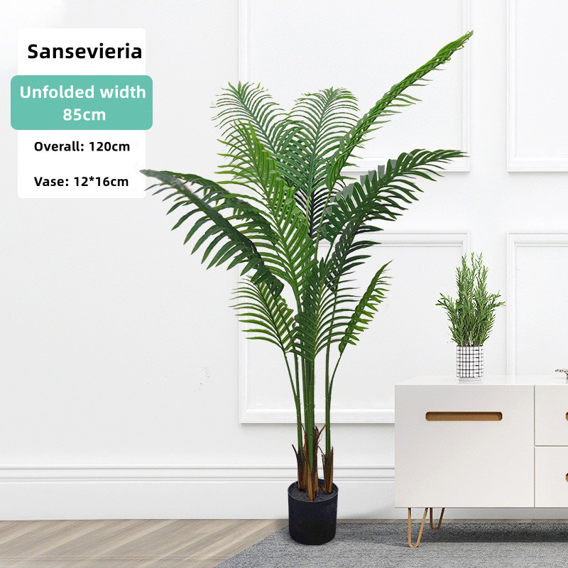 T254 High Quality Artificial Green Plant Banana Leaf Tree In Pot Artificial Sansevieria Traveler Banana Plastic For Home Decor