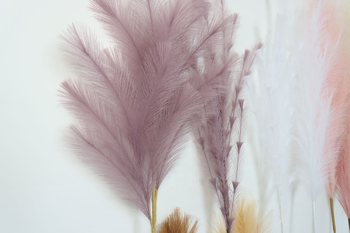 M291 Wedding Flower Decor Large Fluffy Natural Beige Pink White Black Tall Faux Pampas Grass Decor Long Artificial Pampas Grass