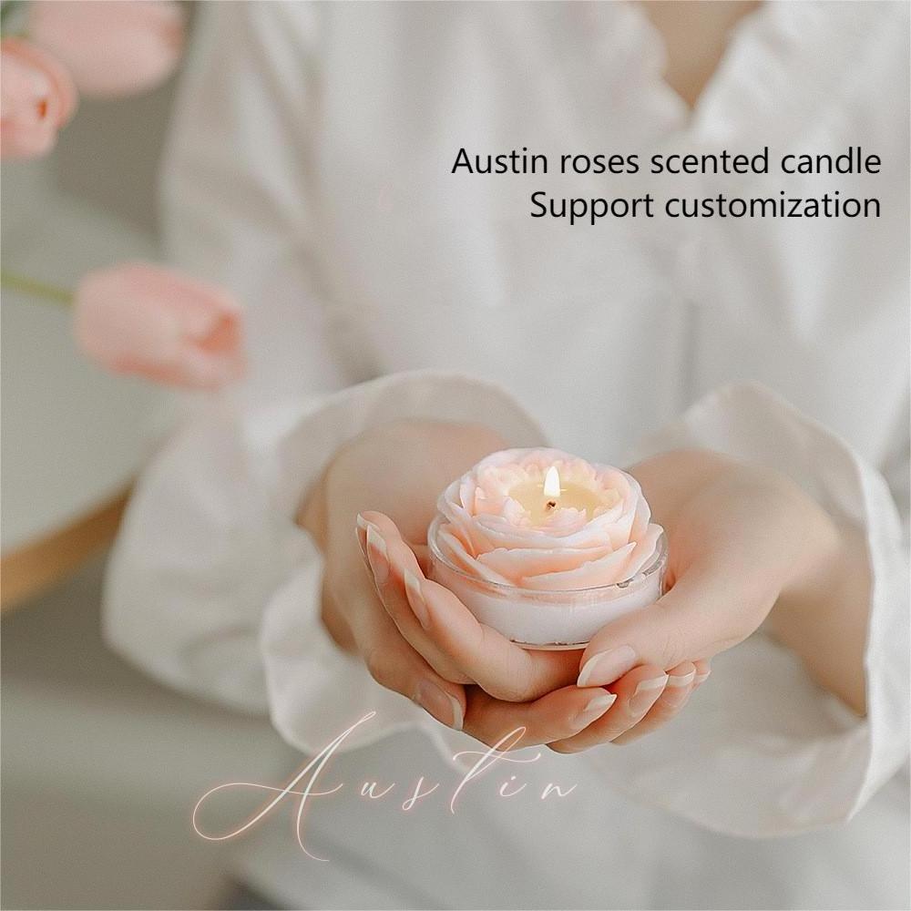 R21 Handmade Austin Roses Shaped Soy Wax  Candles & Home Fragrance Rose Flower Scented Novelty Candles