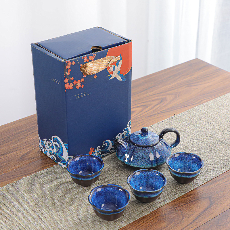 Factory Sale Cheap Ceramic Vintage Tea Cup Tea Set 1 Tea Pot + 4 Cup With Gift Box