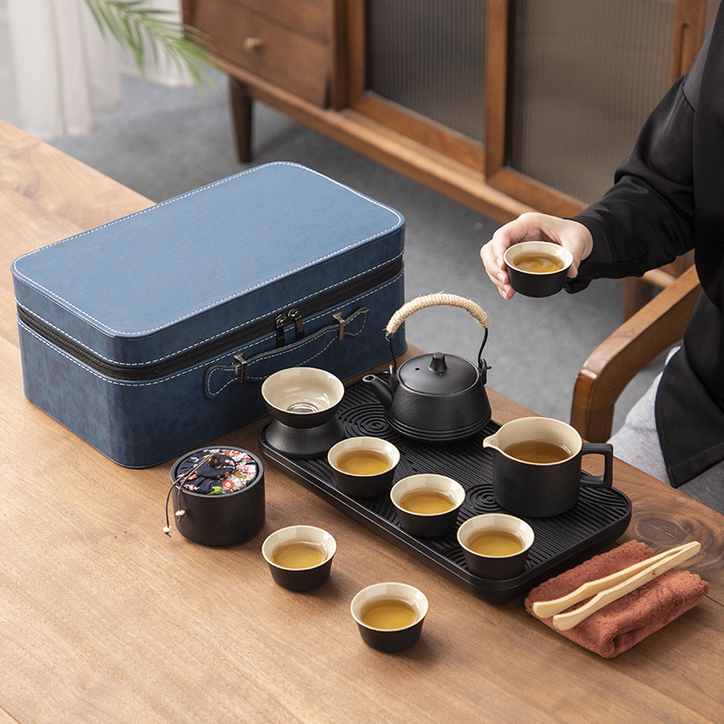 MSH Portable Tea Tray Set Reusable Tea And Teacup Set For Japanese Outdoor Travel