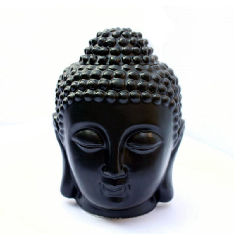 Non-opaque White porcelain Buddha Head Burner Essential Oil Aromatherapy Burner Scented Candle Holder