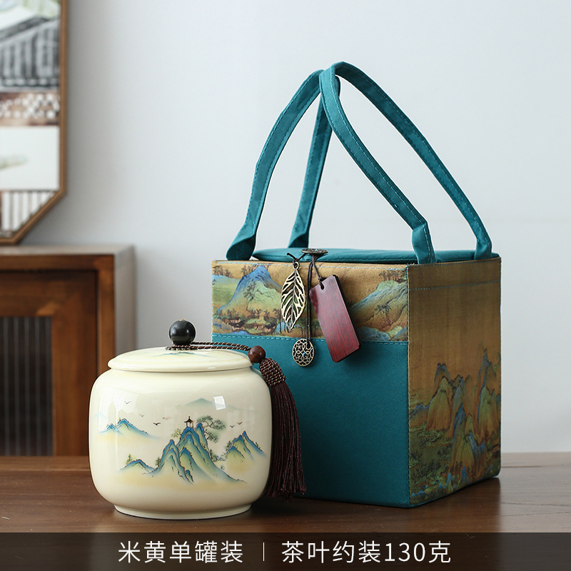 MSH 750ml Hand-Painted Oil Painting Tea Canister High-End Halloween Twins Gift Jar