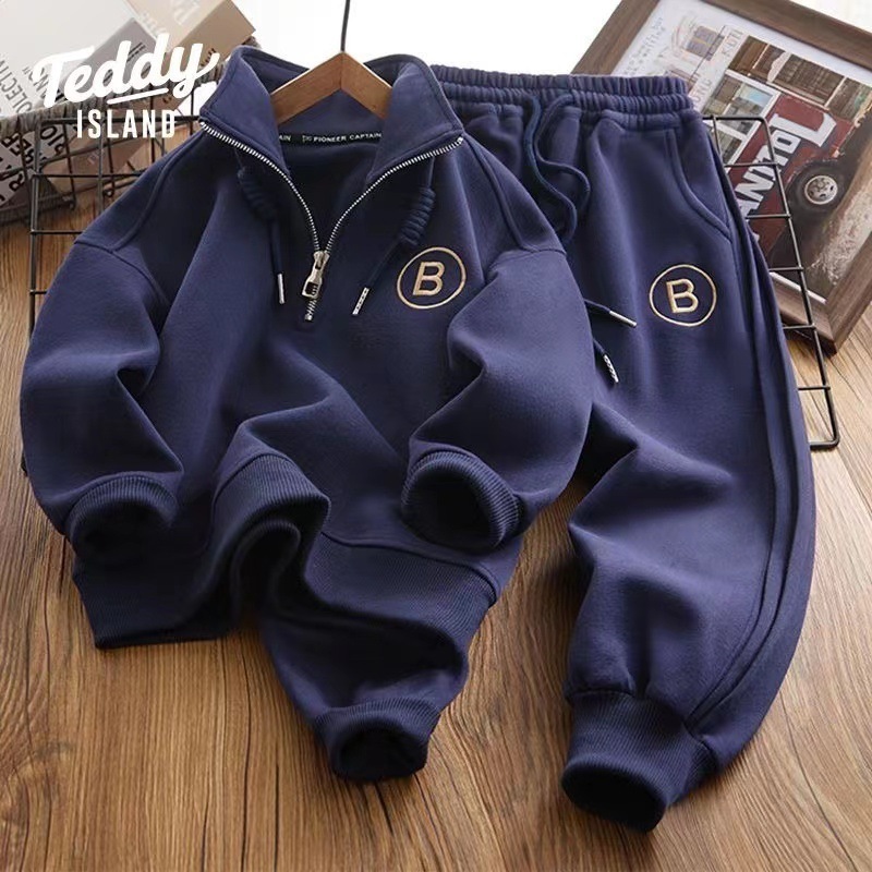 Ms-169 2024 Boys Clothing Sets 10 Years Wholesale Boys Set Clothes 2 Piece Sweatshirt+Pants Winter Kid Child Tracksuits for Boys