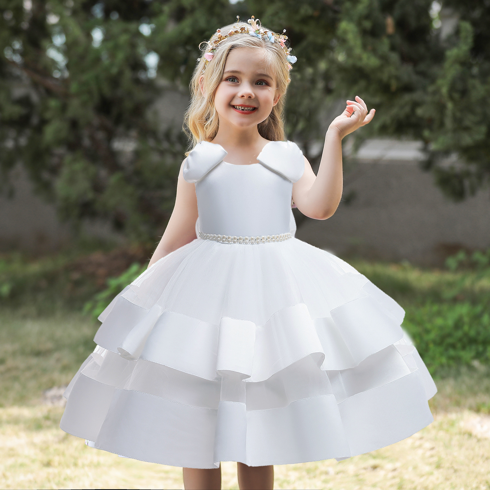 Mc-1 latest children frock designs princess dresses 2-6 years Kids Formal Dress Mesh Tutu baby girl dress Party Evening