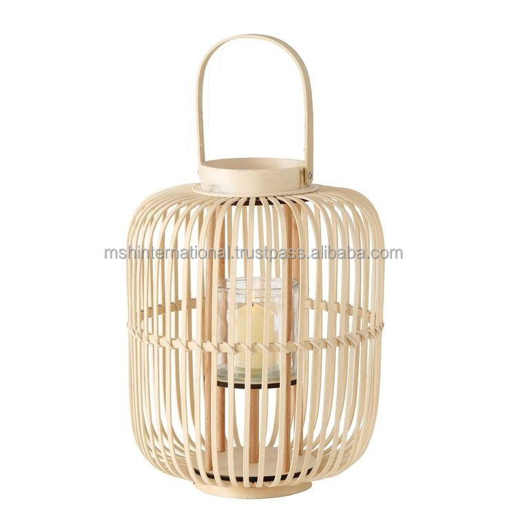 Home Decor Floor Lamp Woven Natural Bamboo Candle Shape Other Lanterns Jars Hollow Candle Holder 2 buyers