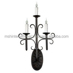 Sconces Decorative Hanging Candle Holder Wall Handcraft Iron Black Home Decoration Metal OEM BS Color Coated