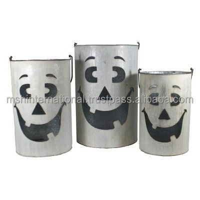 Wholesale metal pumpkin jack-o-lantern tea light holder for home and garden decor