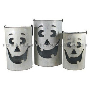 Wholesale metal pumpkin jack-o-lantern tea light holder for home and garden decor