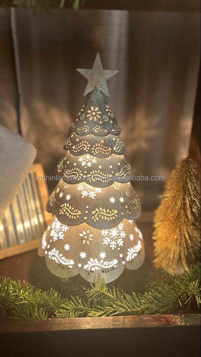 tree christmas candle trim Design Metal Tea Light Holder Antilope Tree Design 3 Tea lights Candle Holder for Home Decor