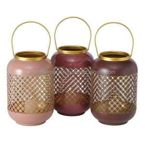 Metal Lantern Round Shape Lantern Hot Sale Decorative Fancy every color Hanging Lanterns With Stands